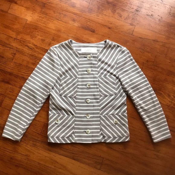 Sold Anthro Isani Taupe Striped Cardigan Jacket XS - Picture 8 of 8